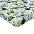 thumbnail image 4 of Ambesonne Flowers Fitted Sheet, Bloom of Wild Florets Print, Full Size, Olive Green Blue and Lavender, 4 of 5