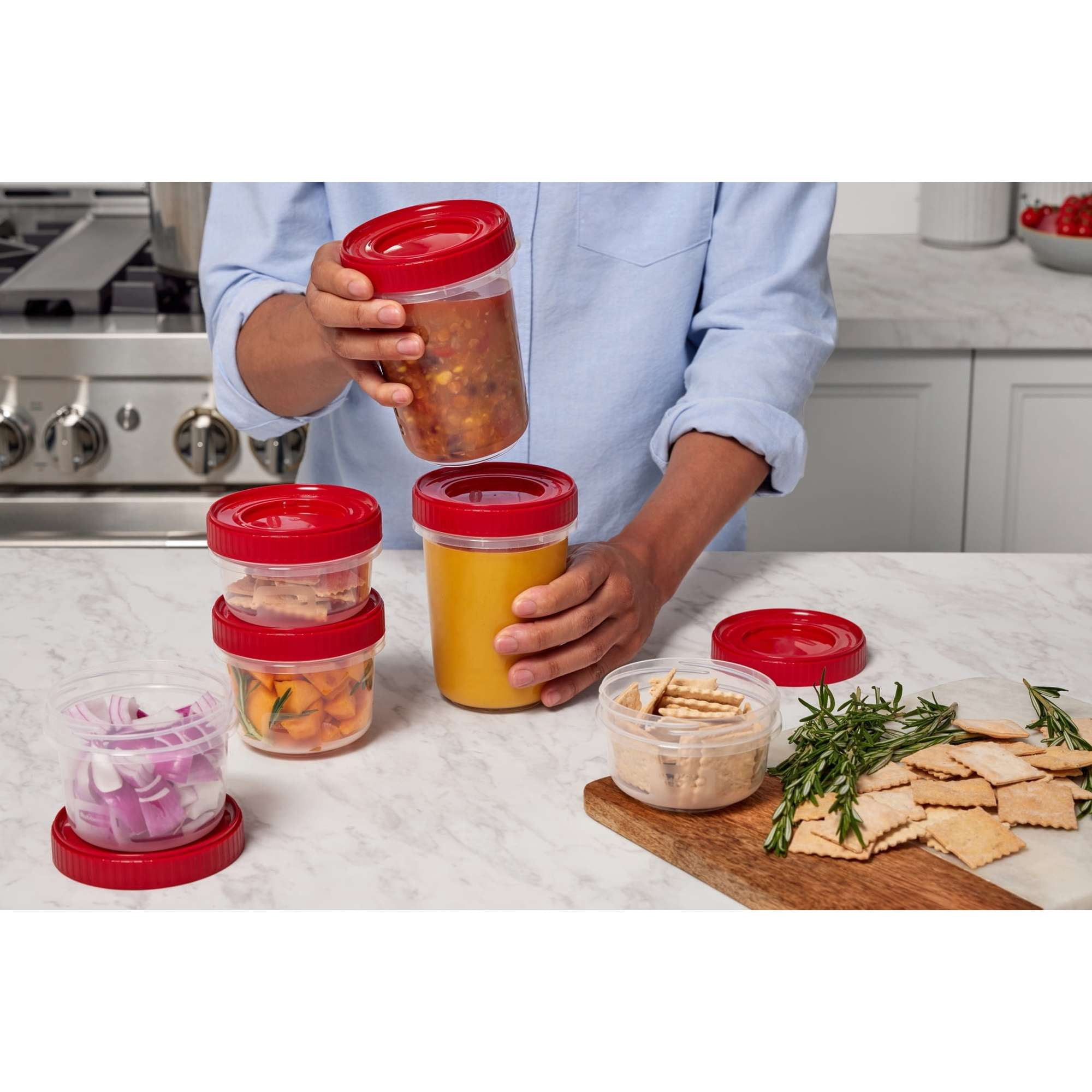 Rubbermaid Takealongs 12 Piece Food Storage Set, Red