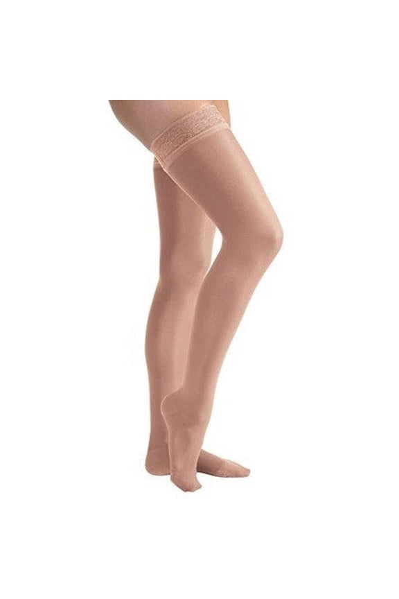 Ultrasheer 15-20 mmHg XL Suntan Thigh High Petite Silicone Lace Strip