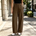 thumbnail image 3 of LIaqionyy Women Pants Elastic Waist Casual Wide Leg Lightweight Sweatpants Trousers Fashion Outfits with Pockets, 3 of 8