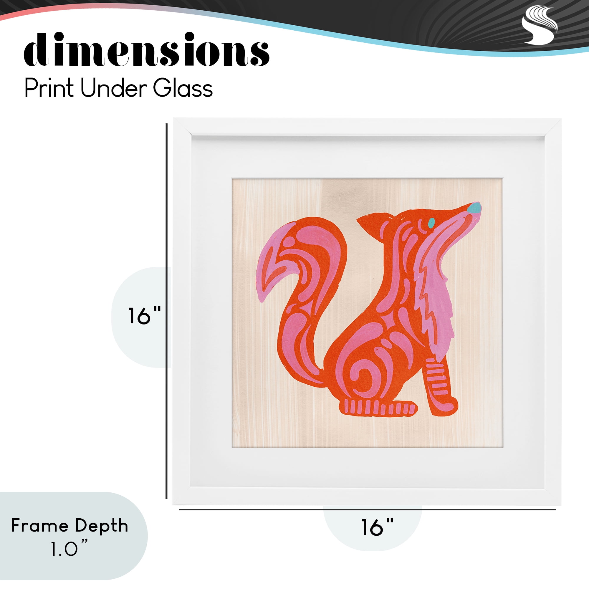 Stupell Industries Whimsical Folk Fox Vibrance White Framed Print Under Glass, design by The Paper Curator