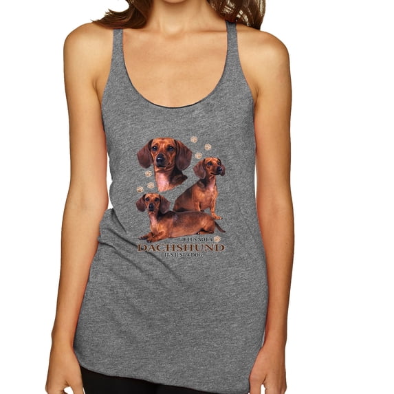 If It's Not a Dachshund It's Just a Dog Gift | Womens Dog Lover Premium Tri-Blend Racerback Tank Top, Premium Heather, X-Large