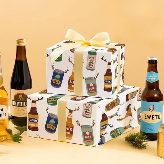 Gift Wrapping Paper Roll 58" x 23", Printed Gift Wrap, Easy Cut & Fold, Durable Paper for Birthday, Holiday, Party and DIY Crafts,1 Roll