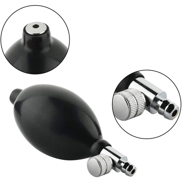 foco de presión arterial de repuesto y válvula de liberación de aire - Bomba grande premium para inflar manualmente el esfigmomanómetro - Funciona con manguito inflables cervicales ( negro)86*43