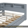thumbnail image 5 of Wooden Full Size DayBed with 2 Drawers, DayBed with Storage Shelf and USB Charging Ports,Grey, 5 of 12