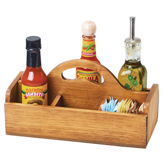 Cal Mil 369199 Madera Section Reclaimed Wood Condiment Caddy with