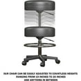 thumbnail image 6 of Luxton Ergonomic Rolling Stool -Double Padding and Memory Foam Adjustable Medical Spa Stool, Desk Stool Chair with Swivel Rolling Chair, Black with Wheels, Easy Set up, 6 of 9