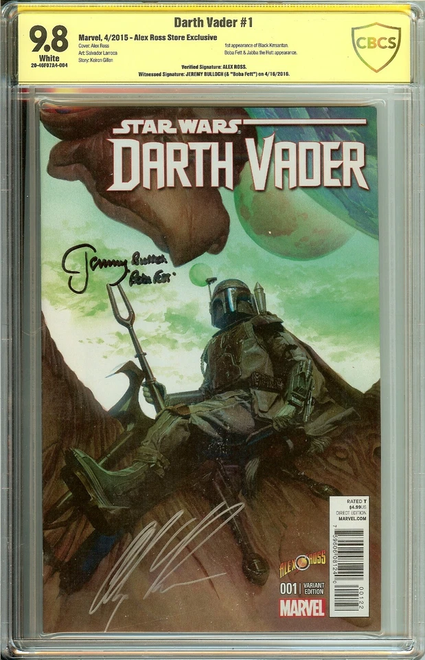 Star Wars: Darth Vader #1 (Marvel, 2015) – Alex Ross Store Exclusive – CBCS 9.8 – Signed by Alex Ross & Jeremy Bulloch