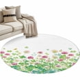 thumbnail image 2 of Area Rug 48in, Saint Patrick's Day Four Leafs Floor Carpet Living Room Rug, Watercolor Flowers Non-Slip Welcome Mat Indoor Rugs for Bedroom Dining Room, 2 of 9