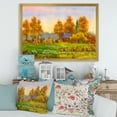 thumbnail image 3 of Designart 'Orange Fields With Haystacks I' Lake House Framed Art Print, 3 of 4