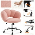 thumbnail image 3 of Alden Design Modern Armless Desk Chair with Adjustable Height, Boucle, Pink, 3 of 6