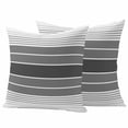 thumbnail image 2 of Pack of 2 Outdoor Pillow Covers 16x16 Inch Waterproof Gradient Grey Striped Throw Pillow Covers,Decorative Couch Pillow Shams Protectors Simple Farm Stripes Minimalist Patio Cushion Pillowcases, 2 of 8