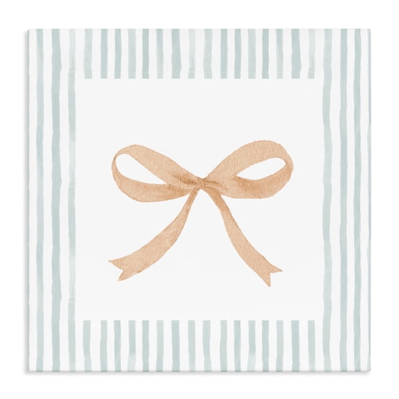 Stupell Industries Farmhouse Orange Bow with Stripe Border Canvas Art, 17 x 17, by Patricia Pinto