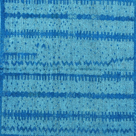 Ahgly Company Indoor Square Oriental Light Blue Modern Area Rugs, 5' Square