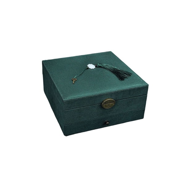 Inteprter Caja de joyería, collares, pendientes, tachuelas, pulseras, brazaletes, estuche de almacenamiento, organizador de dormitorio para el Almacenamiento y organización del hogar