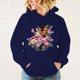 thumbnail image 1 of Sudadera con capucha y estampado de mariposas y flores populares de otoño e invierno para mujer, abrigo de moda, ropa de talla grande, 1 of 5