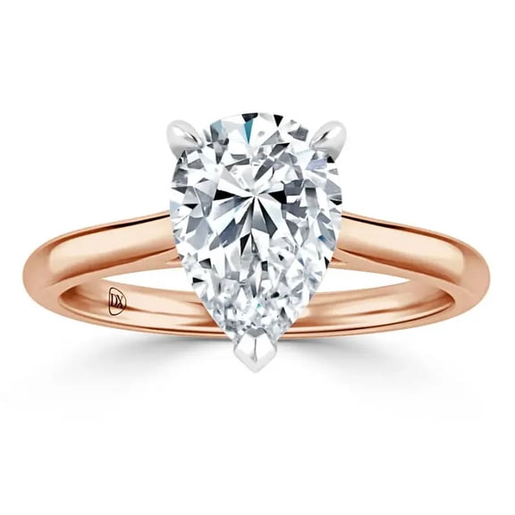 2 Carat IGI Certified Pear Shape Lab Grown Diamond Engagement Ring | 14K Rose Gold | Solitaire Lab Diamond Ring | FG - VS1- VS2