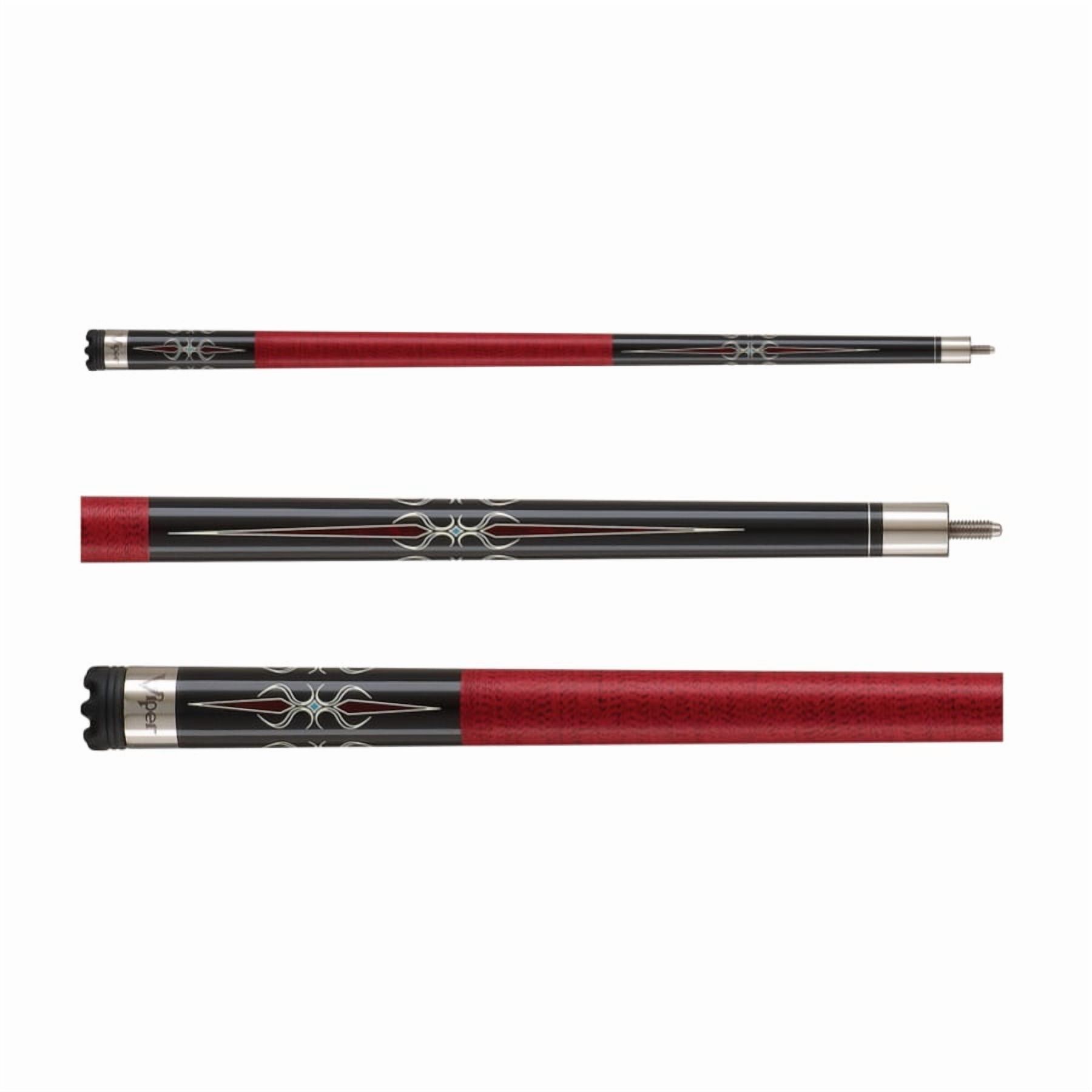 Viper Sinister 58" Billiard/Pool Cue, 2 Piece, Red and Black, 18 Ounce