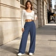 thumbnail image 6 of Zulora Women's High Waist Wide Leg Pants Drawstring Hem Casual Jogger Trousers with Pockets Loose Fit for Daily Workout, 6 of 9