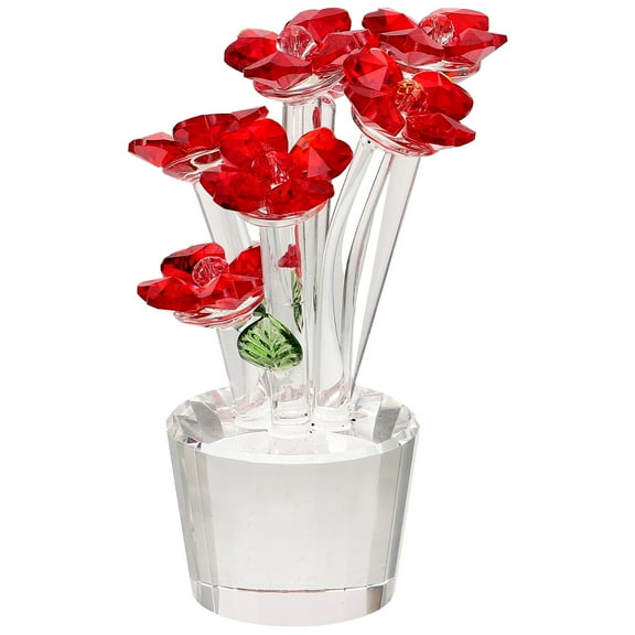 Exquisite Crystal Flower Figurine Decor Creative Crystal Desktop Adornment