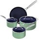 thumbnail image 1 of Nuwave Juego de utensilios de cocina de 7 piezas, cerámica saludable Duralon azul con revestimiento antiadherente, resistente a los arañazos con infusión de diamante, libre de PFAS, apto para horno, l, 1 of 5