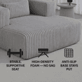thumbnail image 5 of Timbernest 62.6" Oversized Chaise Lounge Indoor, Corduroy Cloud Sofa Bed Sleeper Chair for Living Room, Gray, 5 of 9