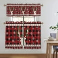 thumbnail image 6 of Innerwin Christmas Thermal Insulated Kitchen Valance Cafe Tier Scarf Xmas Short Window Curtain Rod Pocket Half Window Drapes Slot Top Curtain Panel Style-J 1pc-Top Valance: W:18''x H:54'', 6 of 6