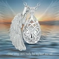 thumbnail image 2 of INFUSEU Pet Urns Necklace for Dog Cat Ashes Keepsake, Human Cremation Memorial Jewelry for Loss of Loved One Dad Mom Grandma Grandpa, Womens Teadrop Celtic Knot and Angel Wing Pendant, 24 inch Chain, 2 of 10