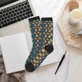 thumbnail image 6 of Vsdgher Blue Floral Unisex Crew Socks Lightweight Breathable Ventilation Ankle Socks, Mid-calf socks for Daily, 6 of 7