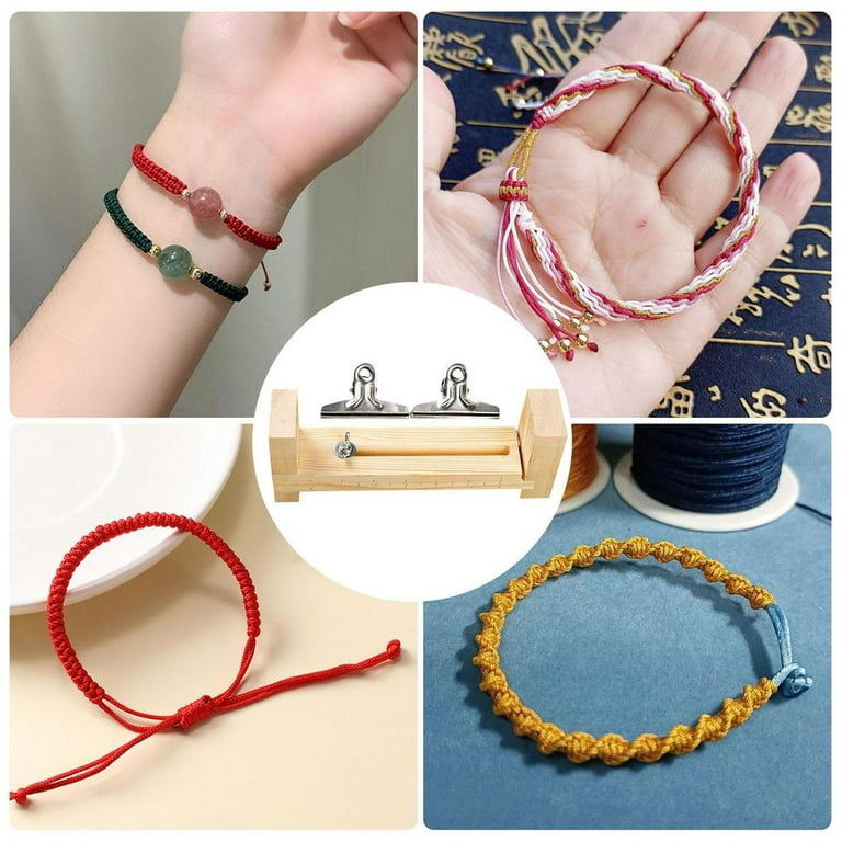 Tohuu Paracord Jig Wooden Paracord Bracelets Kit with 2 Clips Weaving Jig  DIY Wristband Maker DIY Craft Tool Knitting Beginners Knitting Lovers gifts  