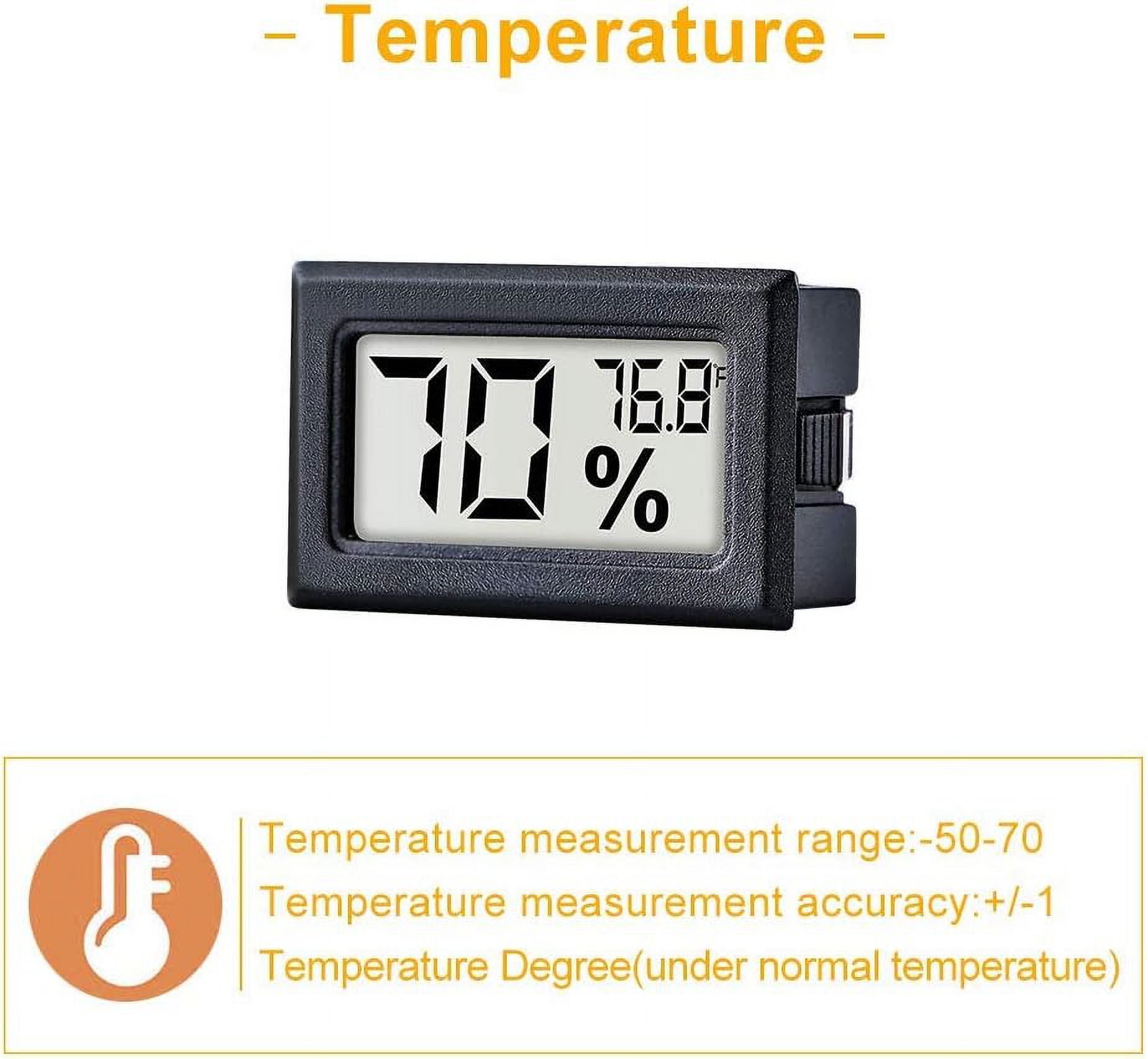 12 Pack Mini Small Digital Electronic Temperature Humidity Meters Gauge Indoor Thermometer Hygrometer LCD Display Fahrenheit (℉) for Humidors, Greenhouse, Garden