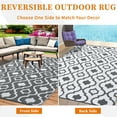 thumbnail image 5 of Hasoo Outdoor Rug Portable Premium Plastic Geometric Floral Pattern for Large Patio Deck Sunroom RV Camping Gray 9 x 12 ft, 5 of 5