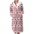thumbnail image 1 of Women's Fleece Plush Robe Long Warm Plush Bathrobe Loungewear Jacket Printed Comfort Robe, 1 of 5