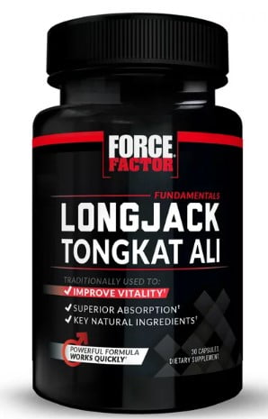 Force Factor Longjack Tongkat Ali 500mg, Vitality Supplement for Men, 30 Capsules