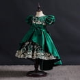 thumbnail image 4 of Bnwani Girls Summer Skirts Kid Girl Sleeveless Sun Dress Flowers Dresses Holiday Green Dresses 3T, 4 of 5