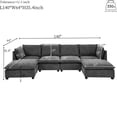 thumbnail image 2 of 140" Oversized Modular Sectional Sofa with Chenille Cloud Cushions, 30" Deep Seats & 330LBS/Seat Support, U-Shaped Sleeper for Living Room, Grey, 2 of 9