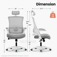 thumbnail image 3 of Neo Chair High Back Ergonomic Desk Chair Office Chair, Breathable Mesh Desk Chair with Adjustable Lumbar Support and Headrest, Gray, 3 of 8