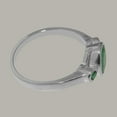 thumbnail image 4 of LBG British Made Spectacular 9k White Gold Natural Emerald Womens Statement Ring - 33 size options - Size 10.5, 4 of 5