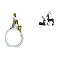 thumbnail image 1 of Elegante Juego De Figuras De Niña Y Ciervo Para Dormitorio Y Sala De Estar, Centro De Mesa, Escultura Abstracta, Estantería, Decoración De Granja Versátil, Regalo., 1 of 8