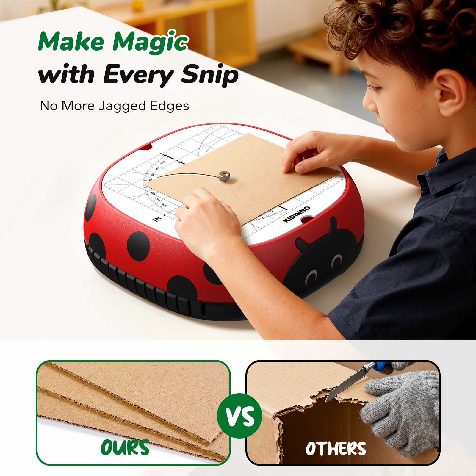 Playboda Cardboard Cutter for Kids, Safe DIY Cardboard Construction Tool Kit, Educational Craft Toy for 5+ Boys and Girls, for Creativity Projects 3D Models