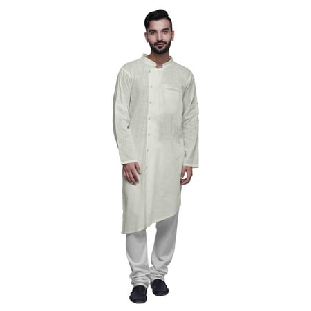 

Atasi Solid Kurta Pajama For Men Asymmetric Style Casual Summer Clothing