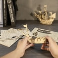thumbnail image 5 of 3D Wooden Puzzles Ocean Sailboat Model Kits Brainteaser Christmas Birthday Gifts for Adults and Teens Handmade, 5 of 9