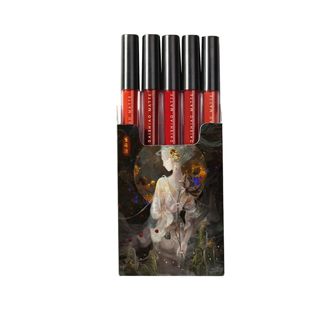 Set de pintalabios HUOGUO Matte Velvet, 5 unidades, fáciles de colorear