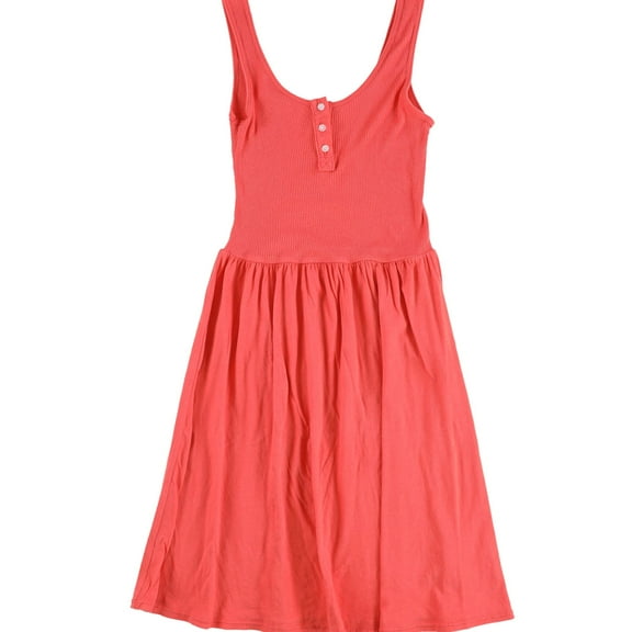 t.la Womens Mixed Media Tank Dress, Orange, Large