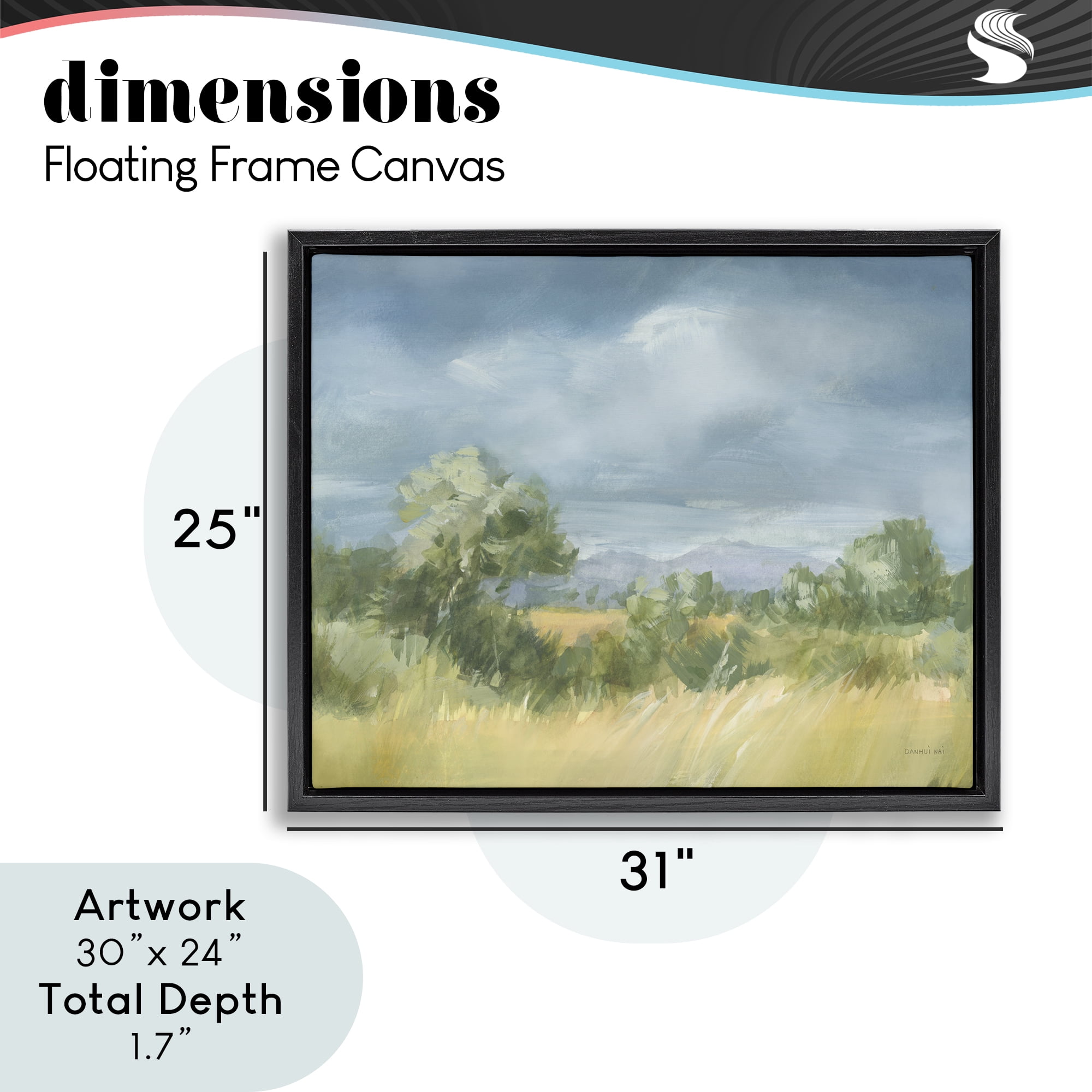 Stupell Industries Whispering Winds Countryside Black Framed Floater Canvas Wall Art, design by Danhui Nai