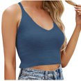 thumbnail image 7 of Wycnly Tank Tops for Women Cozy Fluffy Slim Fit Vest Going out Cropped Tops Summer Solid V-Neck Sleeveless Shirts Fashion Blouses Blue m, 7 of 7