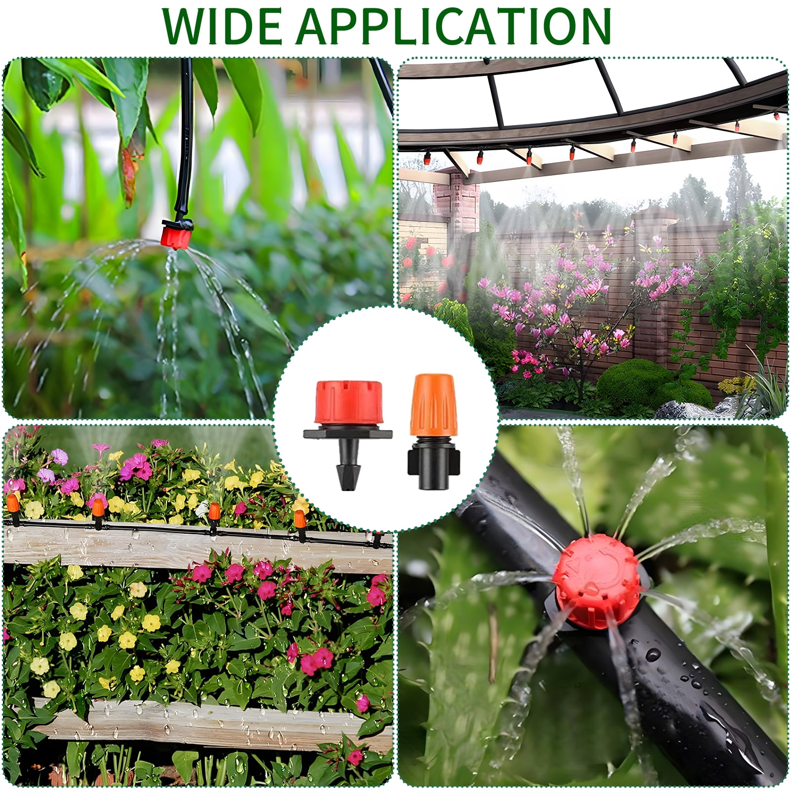 Remiawy Drip Irrigation System Kit, 164FT/50M Drip Irrigation Tubing 201PCS Garden Irrigation System, Automatic Micro Watering Misting System for for Garden, Greenhouse, Flower Bed, Patio, Lawn