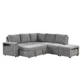 thumbnail image 5 of Harper & Bright Designs L Shaped Sectional Sofa with Storage Space, Convertible Modular Sleeper Sofa Couch with Pull Out Bed, USB Ports and Cup Holders on The Armrests for Living Room, Gray, 5 of 17