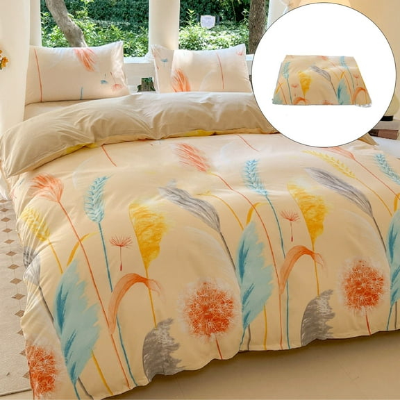 WNFJR King Size Bed Sheets Set -Queen Quilt Bedding Set ,Plain Printed Soft and Breathable Bedding Set for Bed(Quilt Cover)