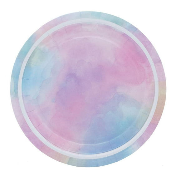 DISPOSABLE 9" TIE DYE PAPER PLATE, 9 INCH TIE DYE PAPER PLATE